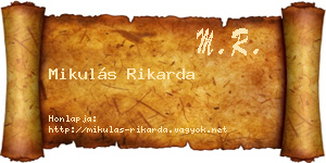 Mikulás Rikarda névjegykártya