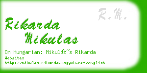 rikarda mikulas business card